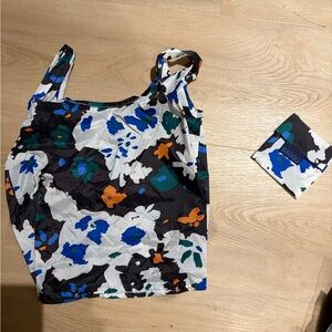 BAGGU Floral Baby Bag - Black, Blue, White, Orange
